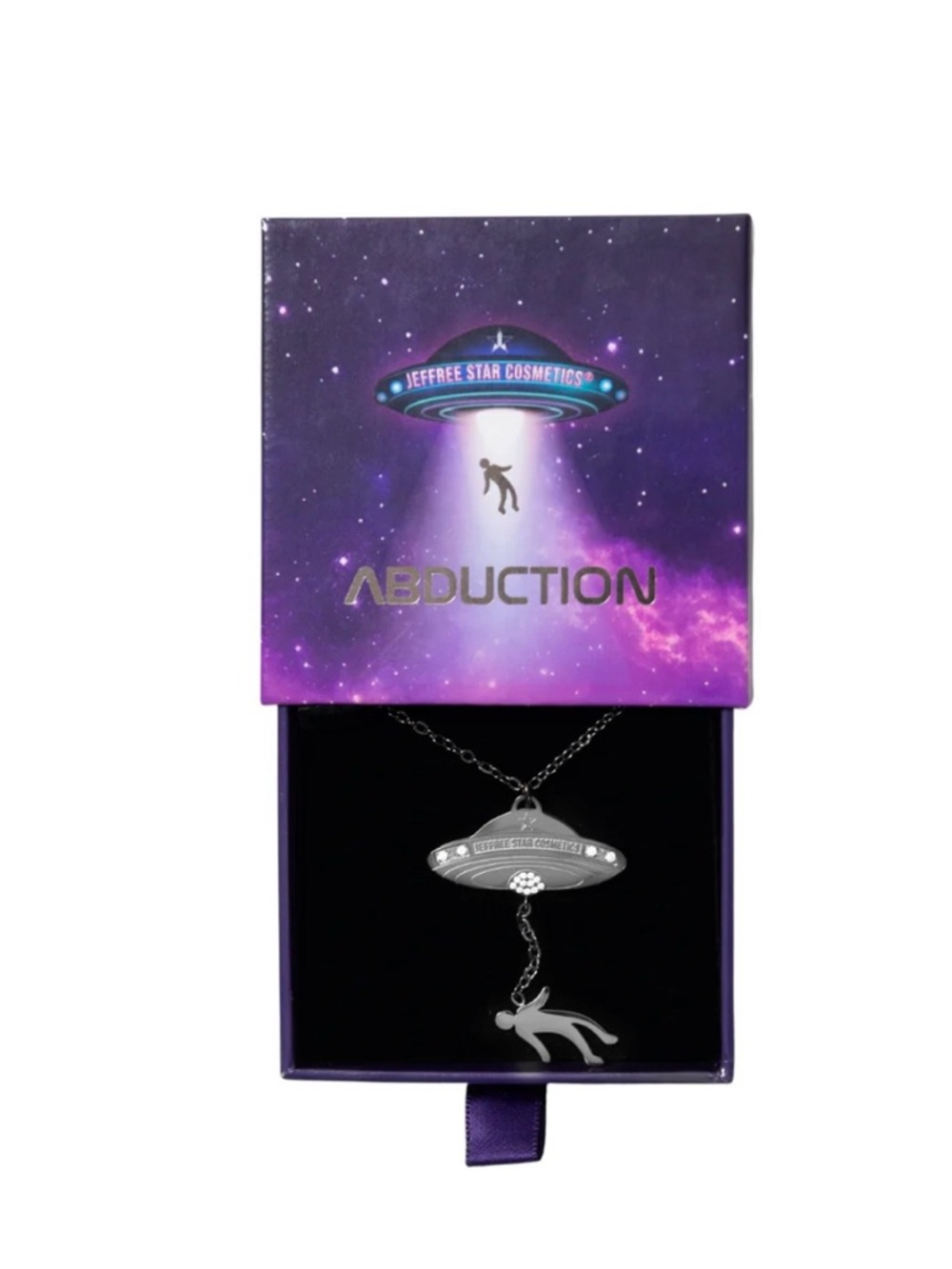 AUTOGRAPHED Jeffree Star Abduction Silver UFO Pendant Necklace - Silver